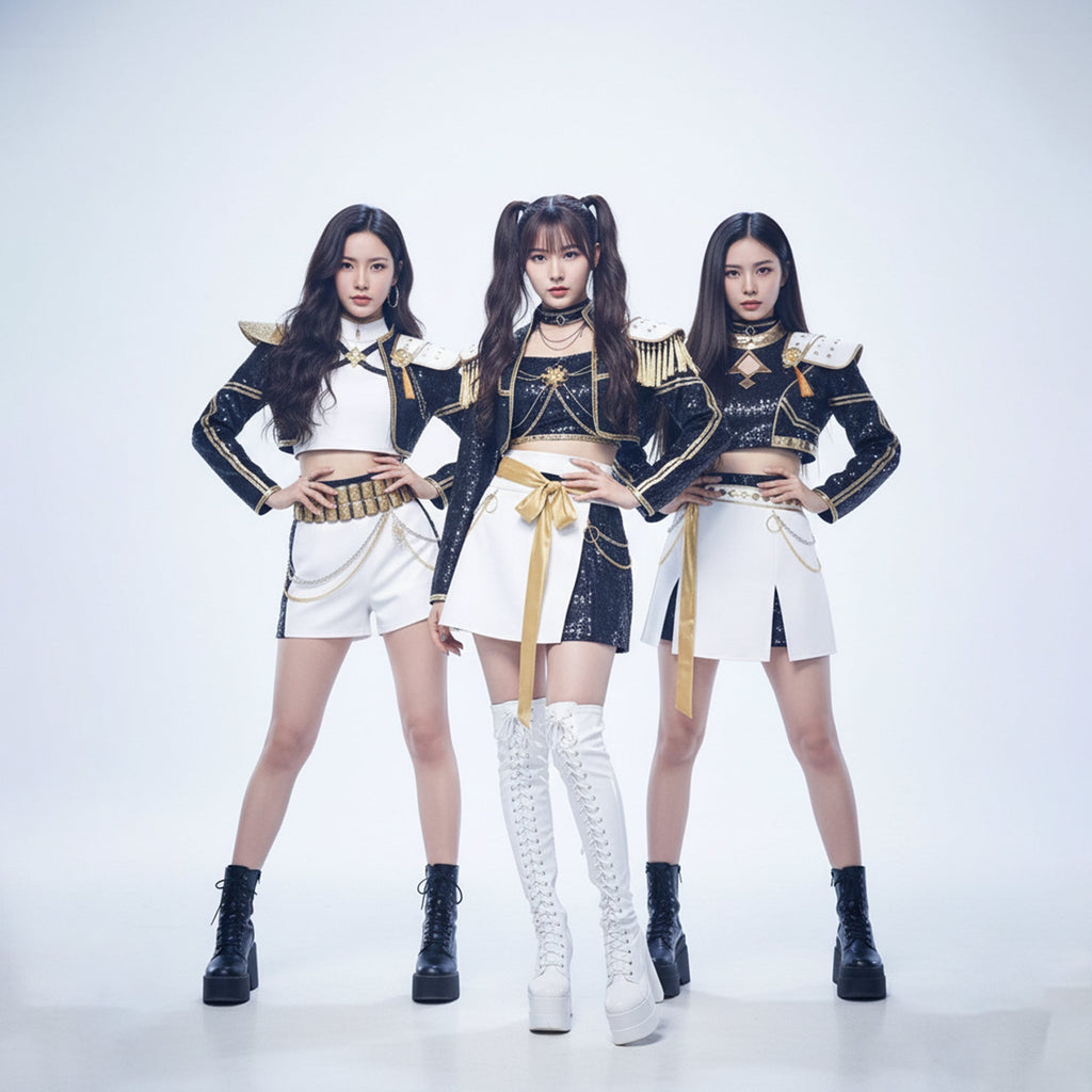 K-Pop Black &amp; Gold Rumi Zoey Mira Cosplay Costume for Women – Halloween, Parties &amp; Role Play
