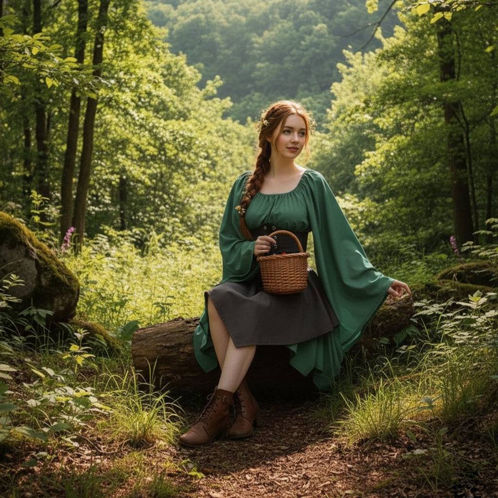Women's Viking Medieval Dress | Renaissance Nordic Warrior Costume for LARP & Cosplay