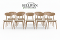 6-Piece Dining Chair Set – Upholstered Seat, Wood Legs