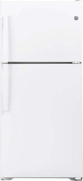 GE – 33 in. Wide 21.9 Cu. Ft. Top-Freezer Refrigerator with Garage Ready Performance – White