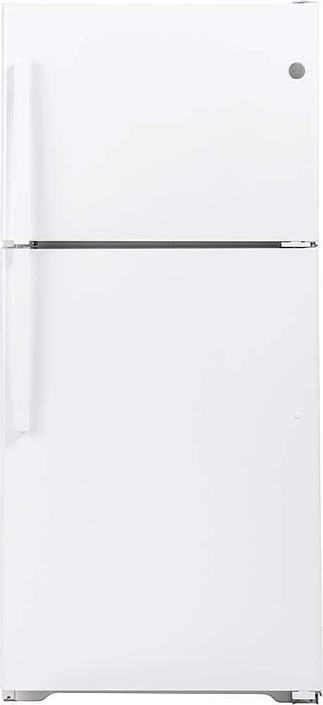 GE – 33 in. Wide 21.9 Cu. Ft. Top-Freezer Refrigerator with Garage Ready Performance – White