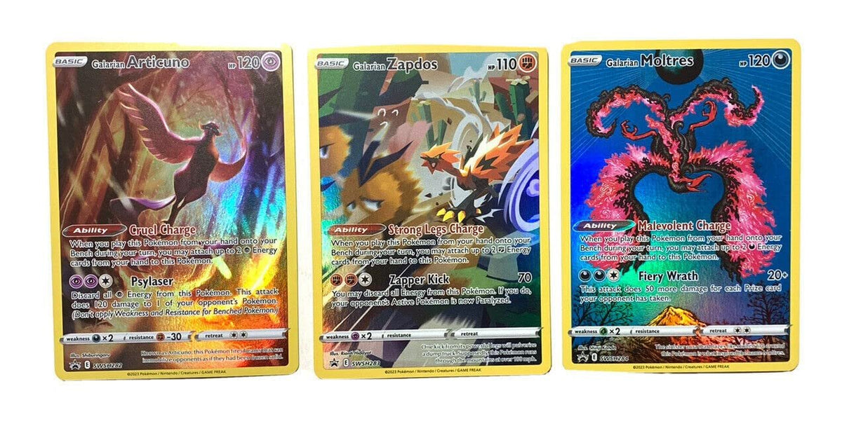 Galarian Articuno Zaptos Moltres - Pokémon Crown Zenith - Promo Card Lot - SWSH282 SWSH283 SWSH284