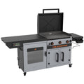 Blackstone Bronco 28″ XL Outdoor Combo Griddle – 3-Burner Flat Top Grill with Vertical Smoker & Prep Cart | TDS