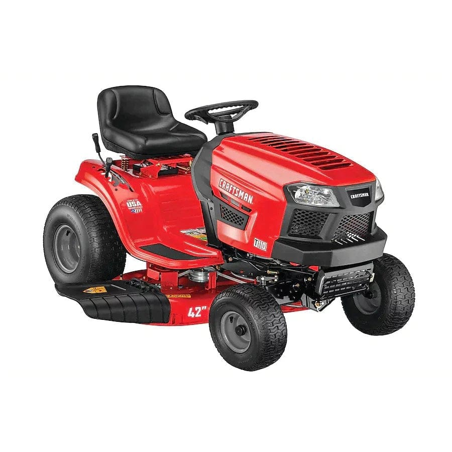 CRAFTSMAN T110 42″ Riding Lawn Mower – 17.5 HP Gas Engine & 7-Speed Transmission | TSH
