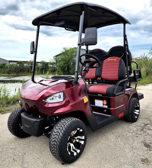 Renegade X 48V 4-Seater Electric Golf Cart – Red Utility Vehicle with Rear Cargo Bed | TSH