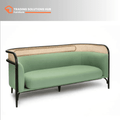 3.5-Seater Cane Sofa – Green Woven Lounge Couch for Stylish Indoor Seating | TSH