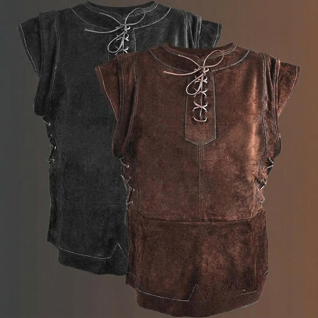 Renaissance Medieval Knight Vest, Gothic Viking Pirate Cosplay for Men, LARP Ren Faire Costume, Steampunk Sleeveless Tunic, Fantasy Outfit