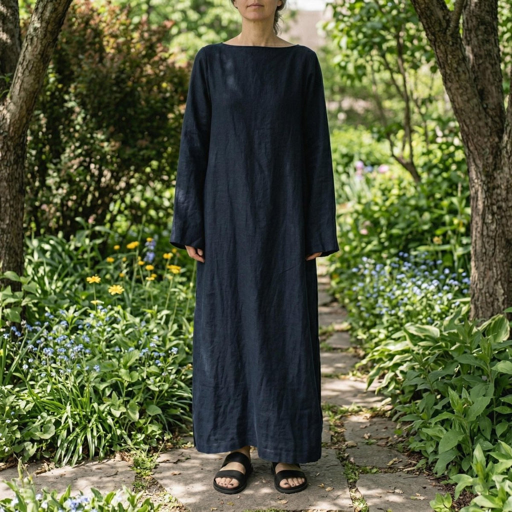 Wrap Linen Dress with Belt