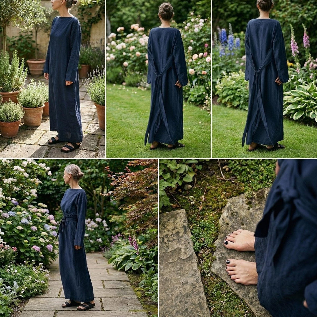 Wrap Linen Dress with Belt