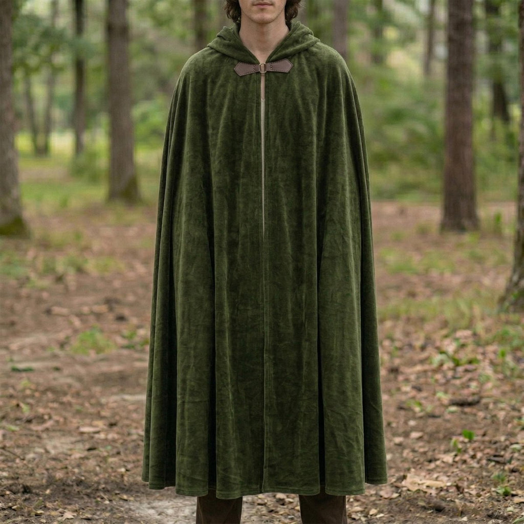 Medieval Hooded Cloak, Renaissance Fantasy Cape, Viking Larp Costume Cloak, Wizard Gothic Cosplay Hooded Cape