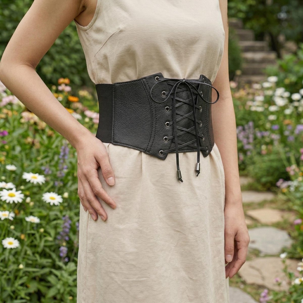 Corset Waist Cincher Belt Plus Size, Faux Leather Lace Up Belt, Medieval Renaissance Costume Belt, Ren Faire LARP Accessory