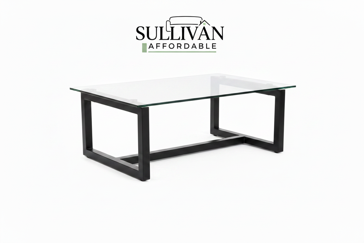 Modern Coffee Table with Tempered Glass Top