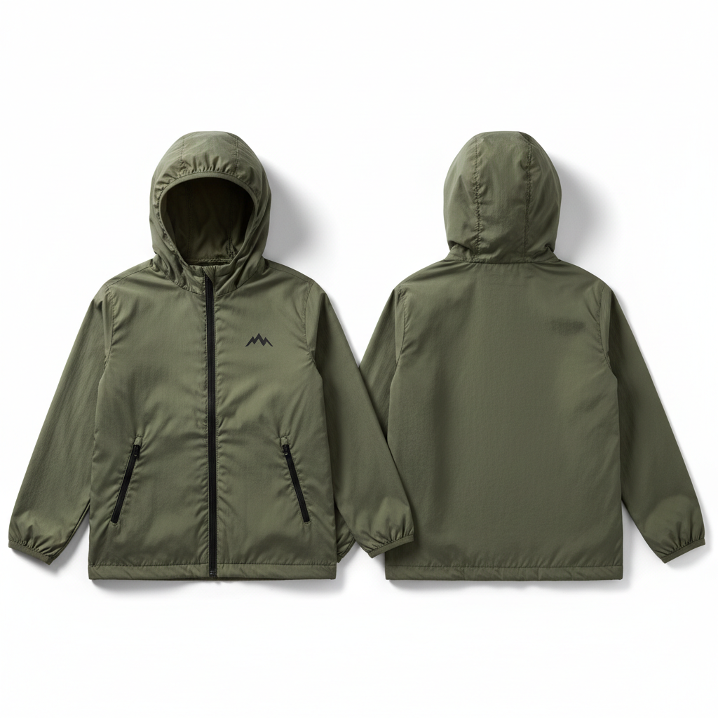 Boys Hooded Windbreaker - Olive