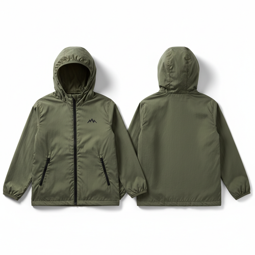 Boys Hooded Windbreaker - Olive