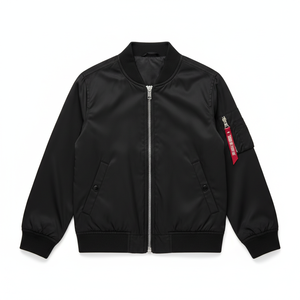 Boys Bomber Jacket - Midnight Black