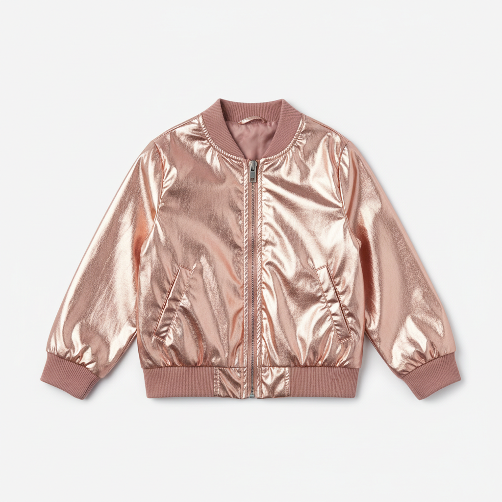 Girls Bomber Jacket - Rose Gold