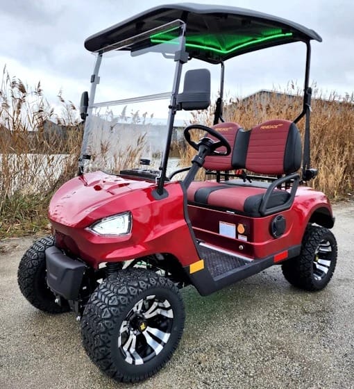 48V Renegade Light Edition 2-Seater Electric Golf Cart – Red Utility UTV | TSH